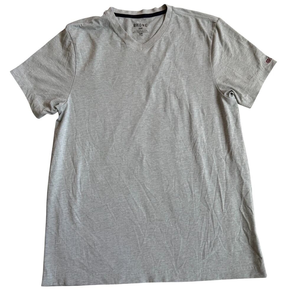 Rhone Gray Short Sleeve Performance T Shirt Mens Medium Athletic Stretch Tee